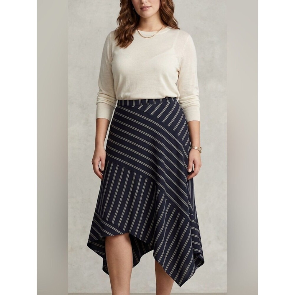 Calvin Klein Black & White Striped Skirt Size 10